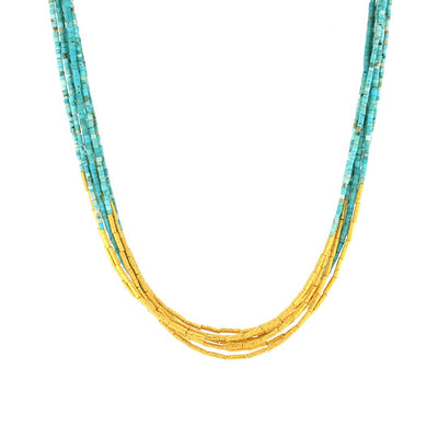 Multi-strand Turquoise Necklace - Continental Diamond