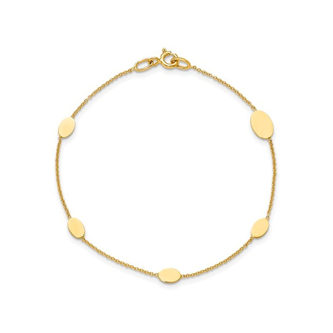 Polished Oval Disc Bracelet - Continental Diamond