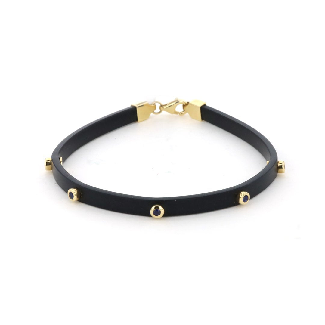 Blue Sapphire Rubber Bracelet