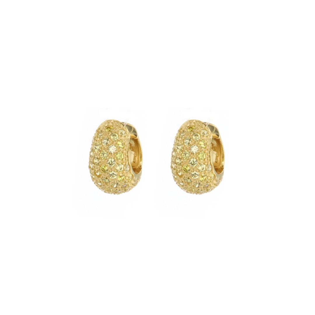 Yellow Diamond Hoop Earrings - Continental Diamond