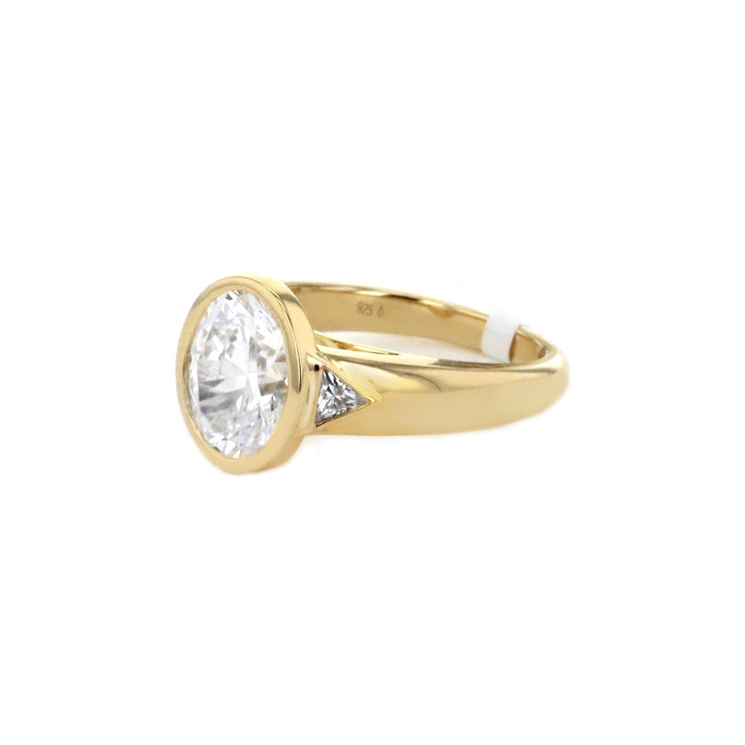 0.13 ctw Diamond Bezel Engagement Ring - Continental Diamond